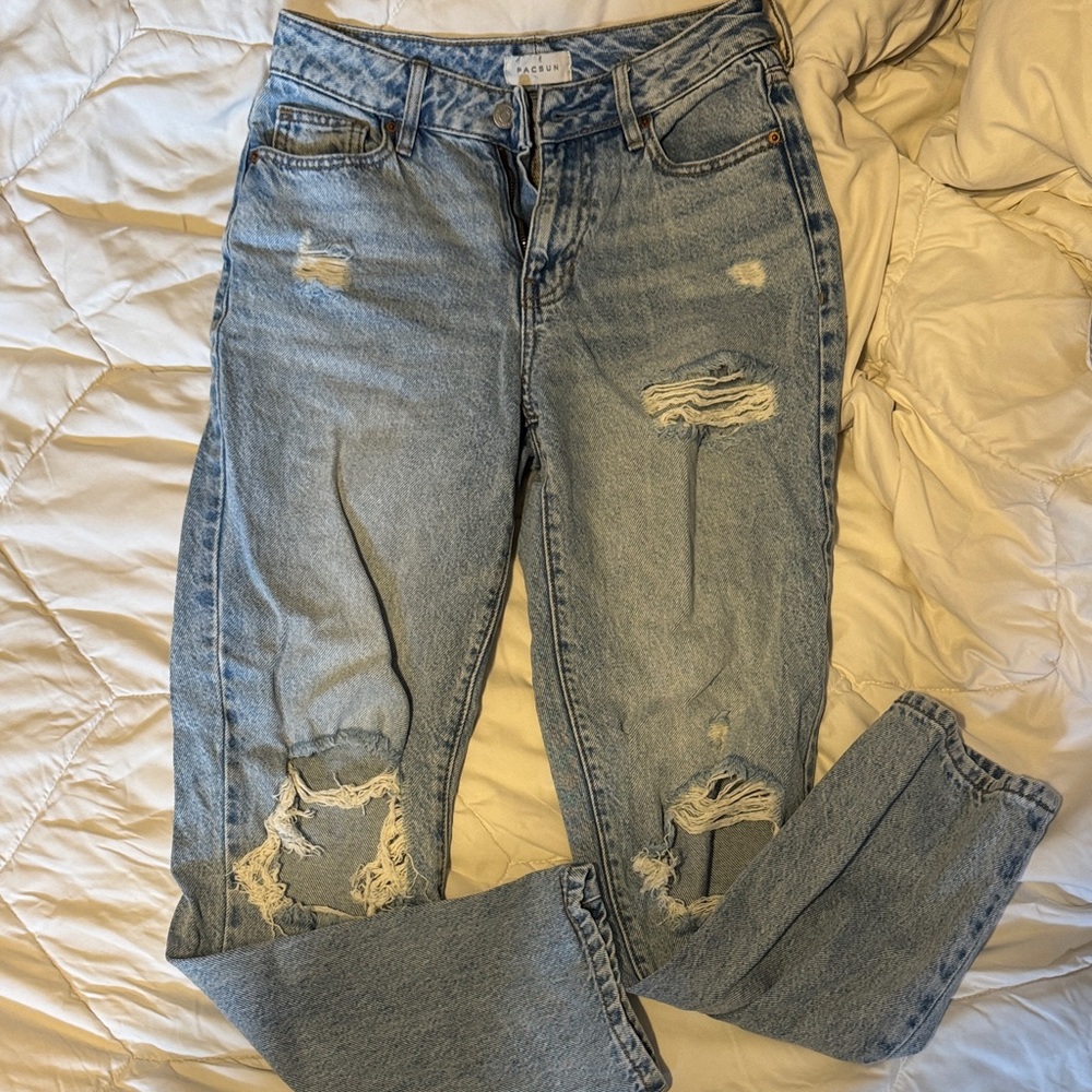 PacSun Light Blue High Rise Distressed Jeans